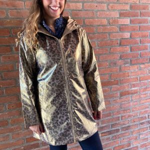 Ronja regnjakke leo/sand vendbar