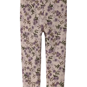 Name It leggings – Lys brun med blomst