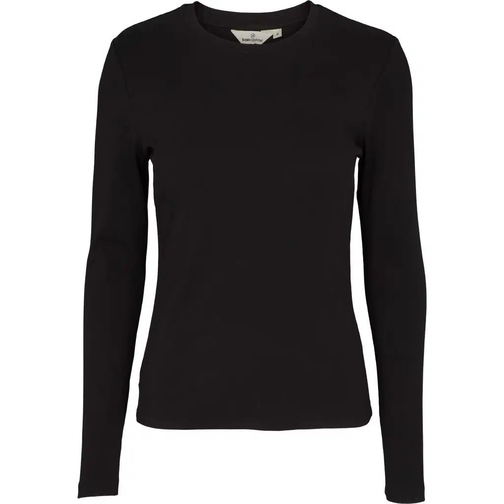 Basic Apparel – Ludmilla langærmet bluse, sort