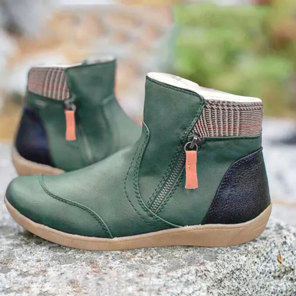 Ida | Waterproof Støvler Dame Læder Ankel Sko Med Lynlås - Billede 2